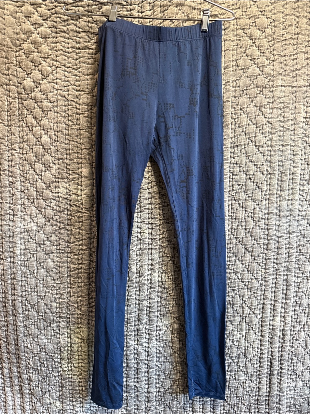 Maison Martin Margiela Navy Textured Leggings Paris-93%Viscose 3%Elastan